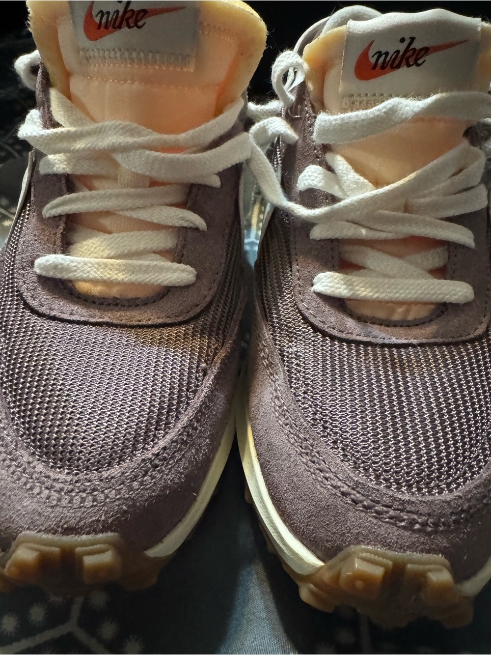 Nike Kids Lavender Suede & Cream Accent Sneakers